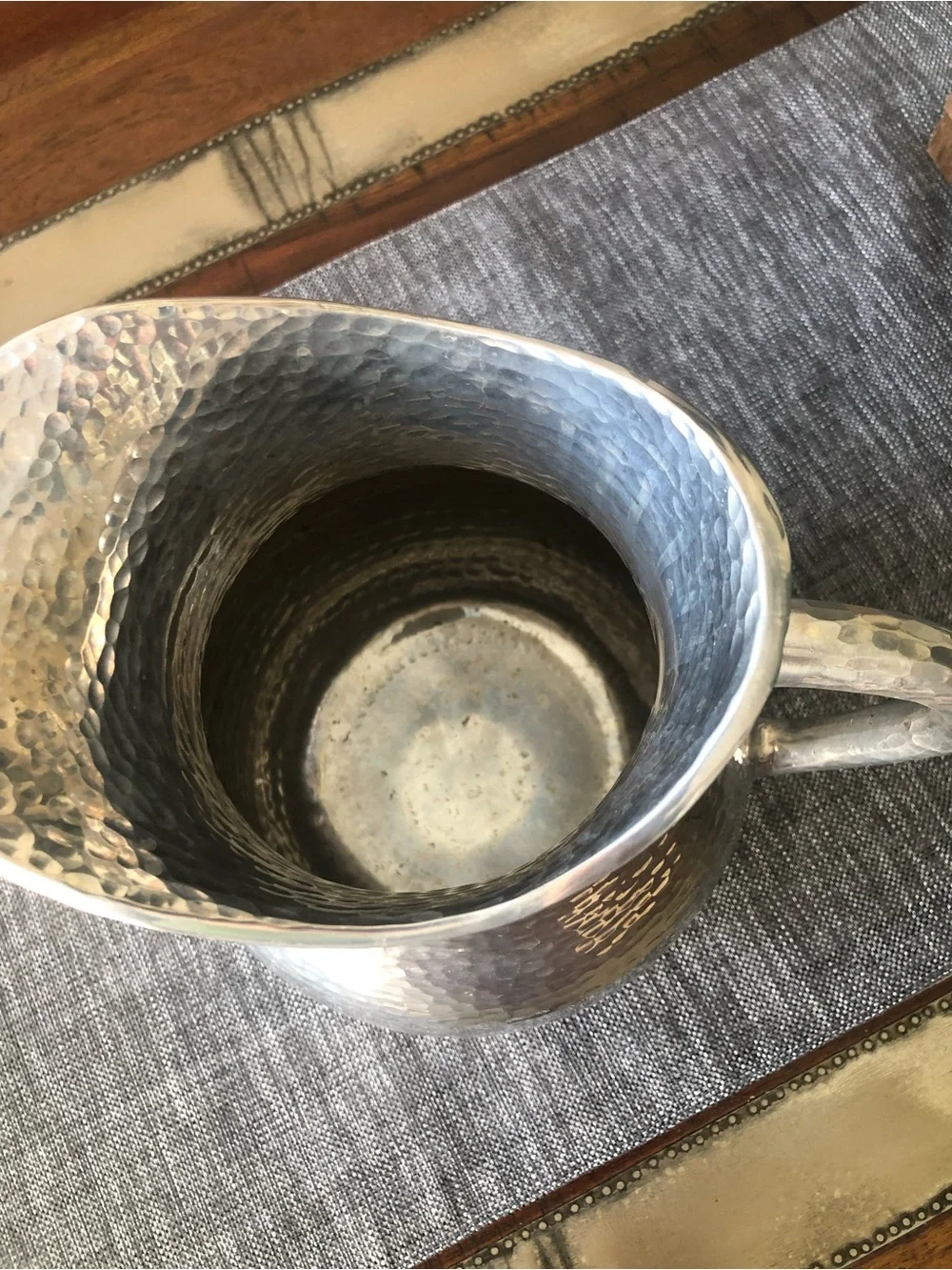 Hammered Metal Pitcher - Silvertoned